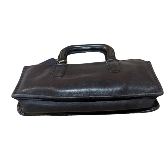 Vintage COACH NYC Bonnie Cashin Black Leather Slim Satchel Bag - Picture 3 of 8